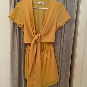 Yellow tie romper